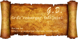 Grünsberger Dániel névjegykártya